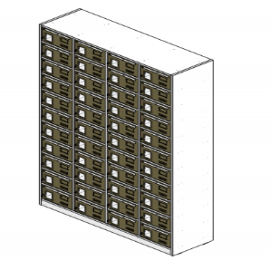 ตู้ล็อกเกอร์ใส่จดหมาย MHR 123520-44 (ไม้กันชื้น) ขนาด 44 ช่อง 120*35*200